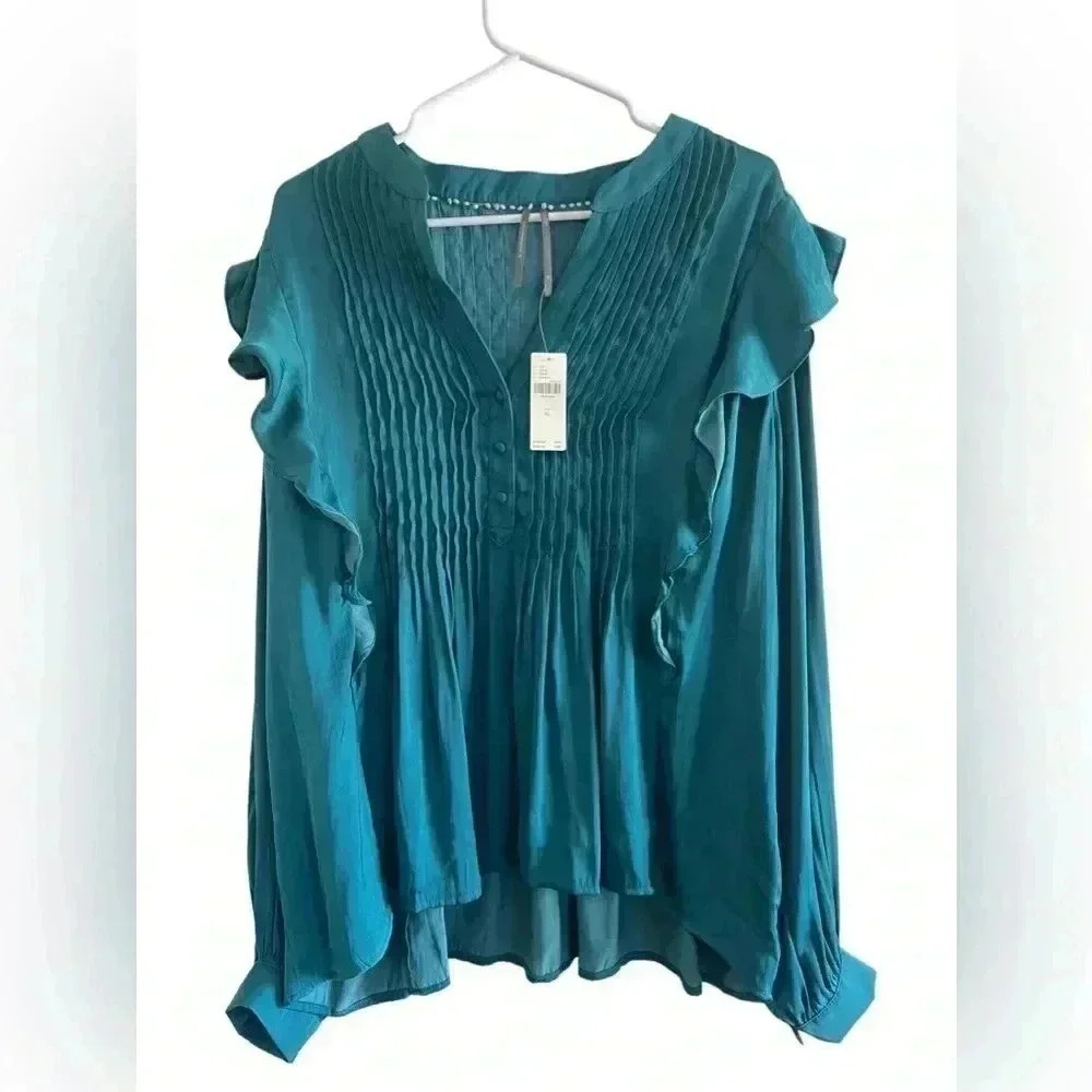 Anthropologie Pintuck Blouse | New Item | Size X Large Women's